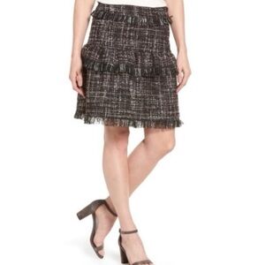 Halogen Tweed Tiered Career Skirt Women’s Size 12 Dark Academia Preppy Workwear